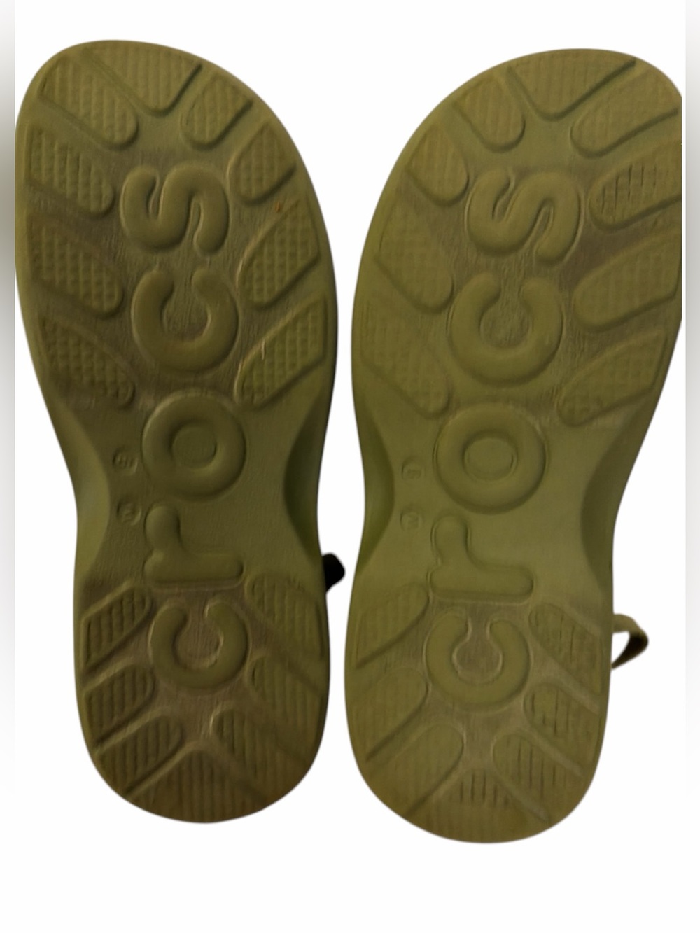 Crocs Womens Sz 9 Green Soho Y Strap Sandal Thick Platform Perforated Strap - Picture 10 of 11